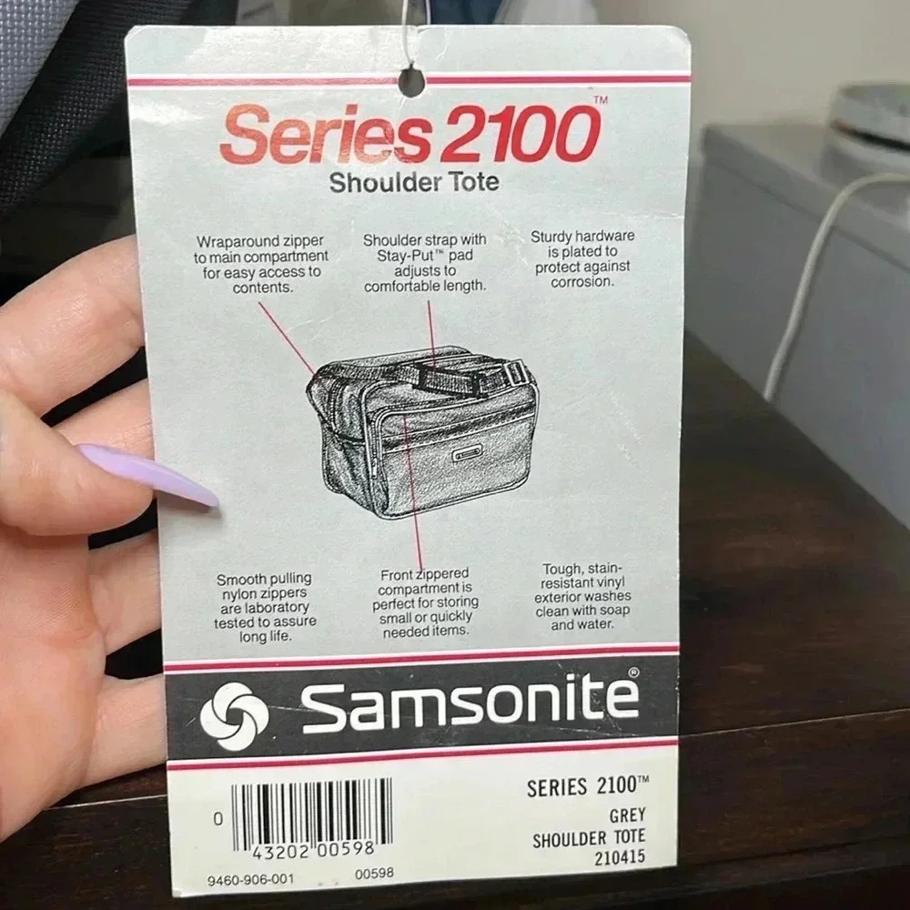 Samsonite Vintage Series 2100 Shoulder Tote Carryon Travel Bag Dark Gray NEW